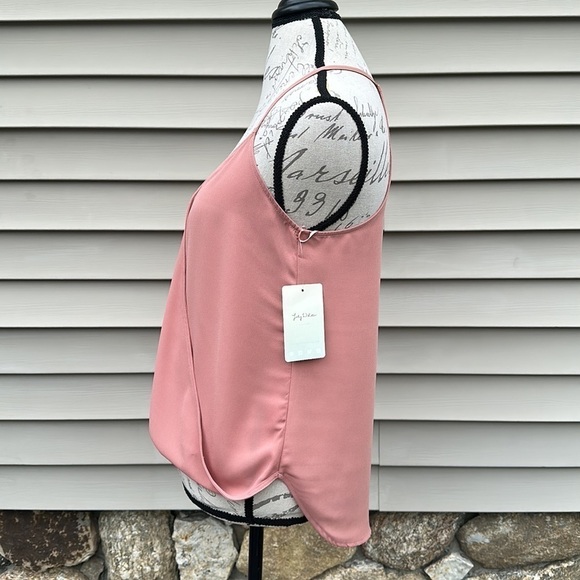 Lily White Sleeveless Wrap Front Blouse - Mauve - Picture 7 of 14